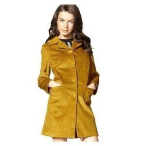 Missoni for Target Mustard Yellow Wale Corduroy Trench Coat Jacket Women’s Sz XS